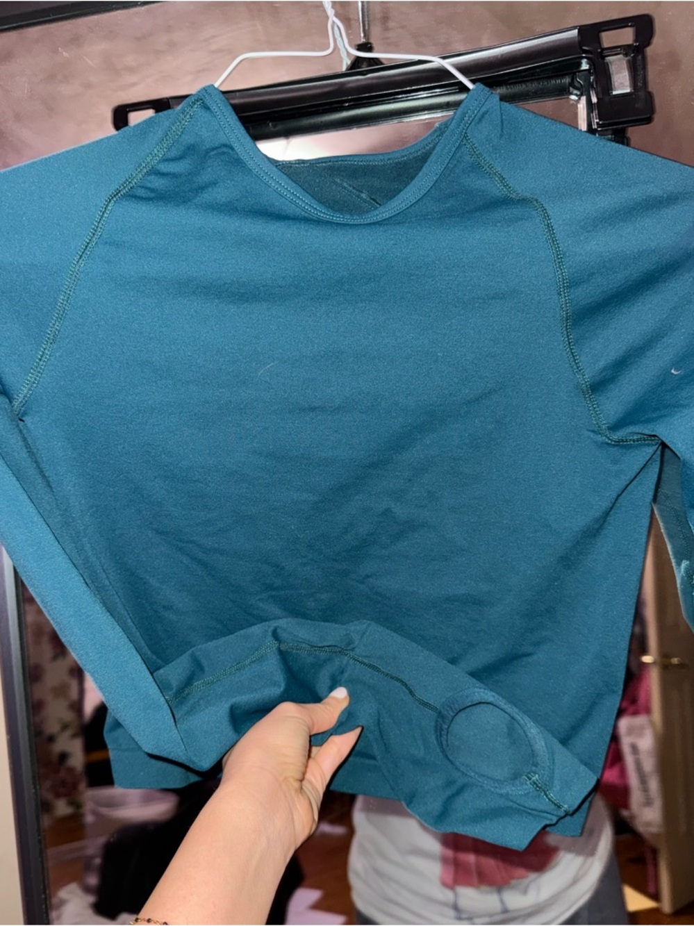 Spiritual Gangster Kids Long Sleeve Crewneck Top Teal